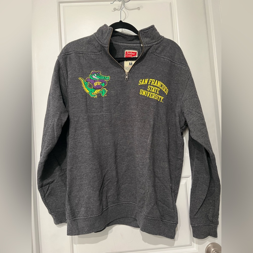 San Francisco State University SFSU half zip pullover sweater with gator NWOT